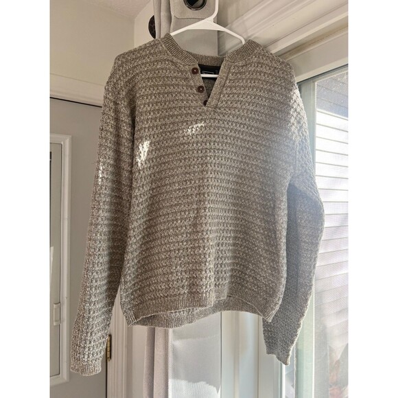 HAGGAR Knit Sweater Mens Large Beige Workwear Classic Old Money Preppy Classic - Picture 1 of 6